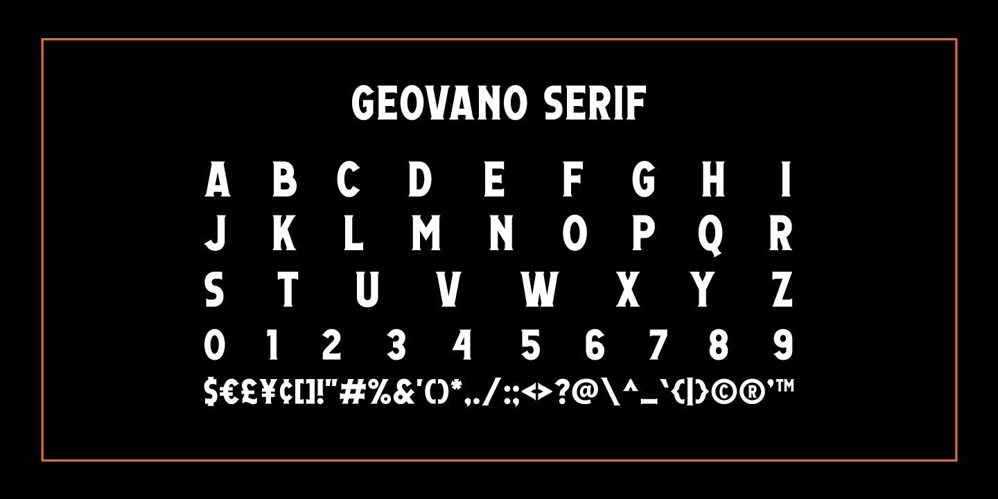 Example font Geovano #3